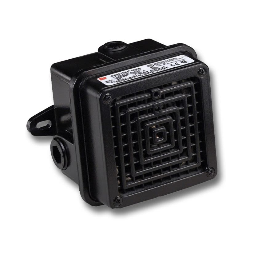 Federal Signal Vibratone® 350WBX-120 Explosionproof Vibrating Horn With Weatherproof Back Box, 120 VAC, 0.18 A, 100 dB Sound, Flush Mount, UL/cUL Listed, CSA Certified, Black